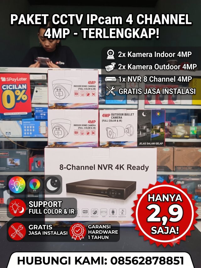 Paket CCTV Ipcam 4 Channel 4MP